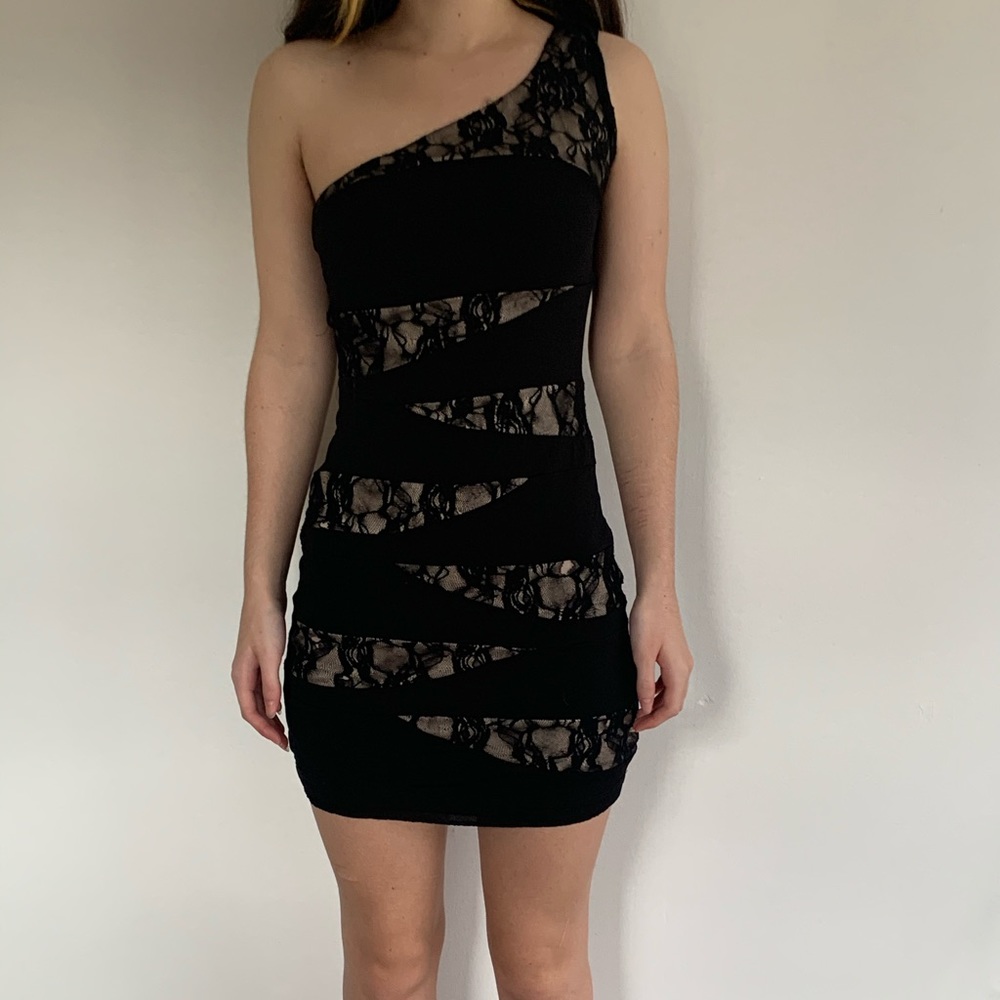♥️Ruby Rox Sexy Body Con One Shoulder Mini Dress
